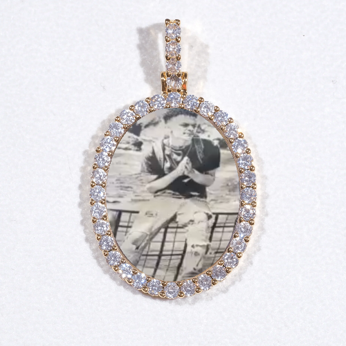 3D Oval Custom Picture Pendant