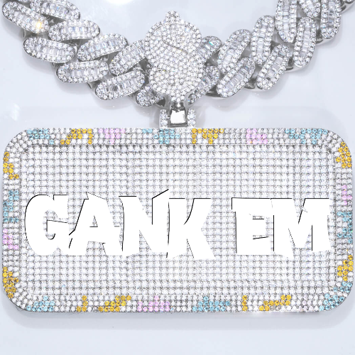 CUSTOM LETTER NECKLACE 3D COLORFUL SQUARE