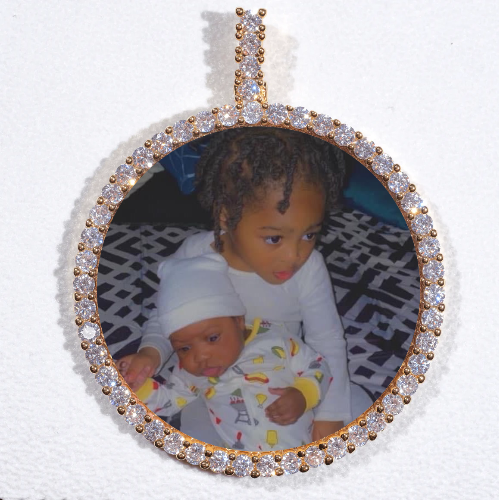 LARGE 3D CIRCLE CUSTOM PICTURE PENDANT