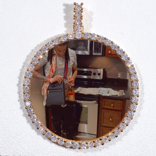 LARGE 3D CIRCLE CUSTOM PICTURE PENDANT