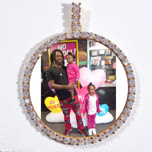 LARGE 3D CIRCLE CUSTOM PICTURE PENDANT