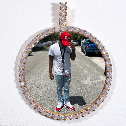 LARGE 3D CIRCLE CUSTOM PICTURE PENDANT