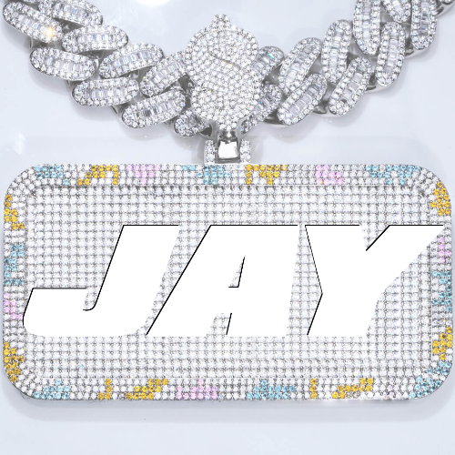 CUSTOM LETTER NECKLACE 3D COLORFUL SQUARE