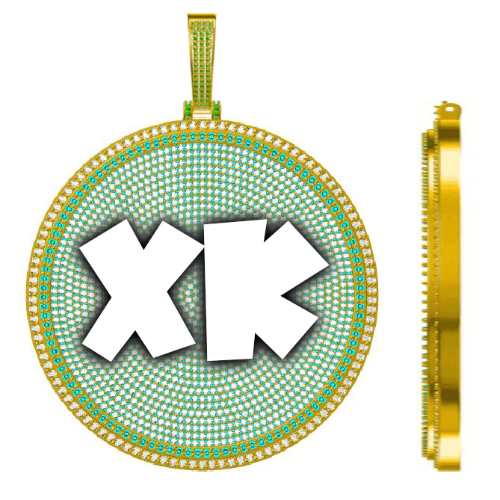 CUSTOM LETTER NECKLACE 3D BIG DISC