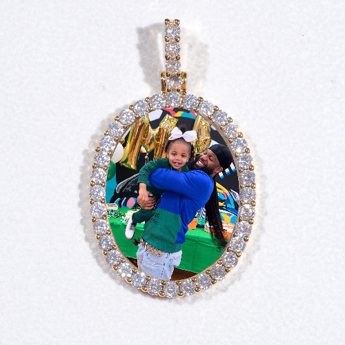 3D Oval Custom Picture Pendant
