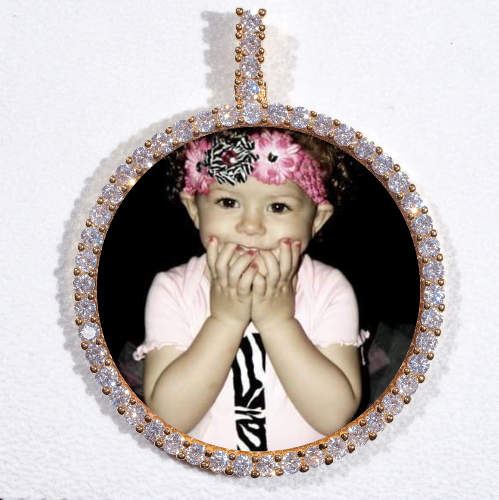 LARGE 3D CIRCLE CUSTOM PICTURE PENDANT