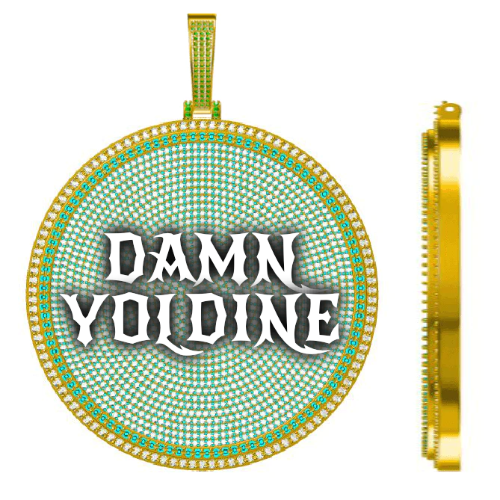 CUSTOM LETTER NECKLACE 3D BIG DISC