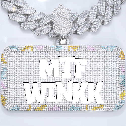 CUSTOM LETTER NECKLACE 3D COLORFUL SQUARE