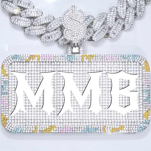 CUSTOM LETTER NECKLACE 3D COLORFUL SQUARE