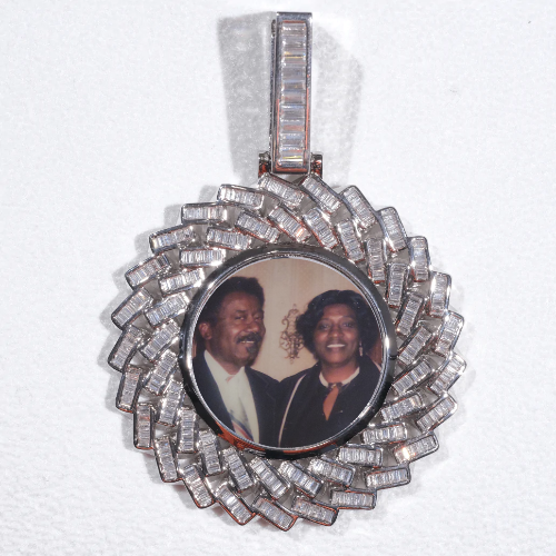 Large 3D Baguette Custom Picture Pendant