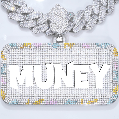 CUSTOM LETTER NECKLACE 3D COLORFUL SQUARE