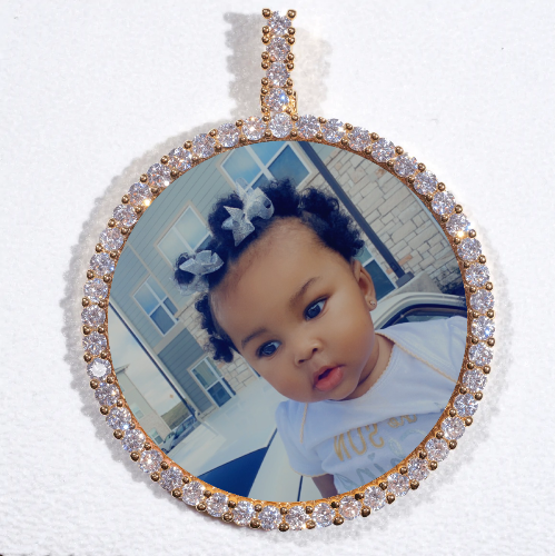 LARGE 3D CIRCLE CUSTOM PICTURE PENDANT