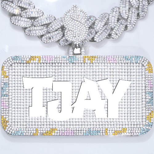 CUSTOM LETTER NECKLACE 3D COLORFUL SQUARE
