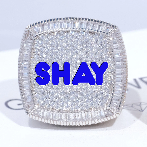CUSTOM LETTER 3D ICED RING