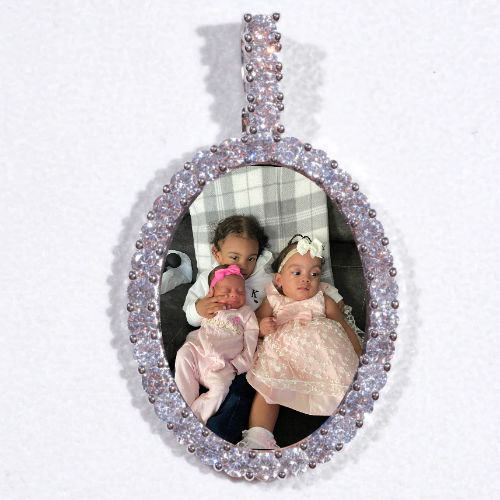 Large 3D Oval Custom Picture Pendant