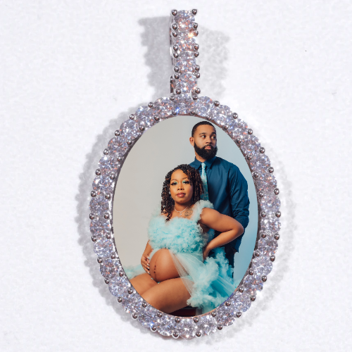 Large 3D Oval Custom Picture Pendant
