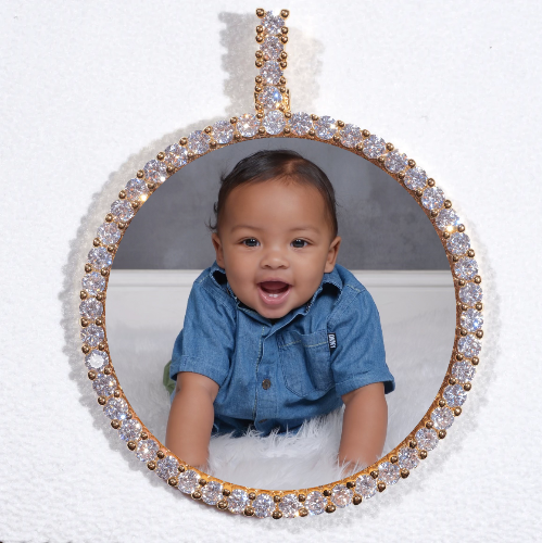 LARGE 3D CIRCLE CUSTOM PICTURE PENDANT