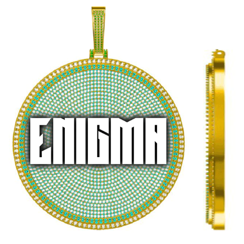 CUSTOM LETTER NECKLACE 3D BIG DISC