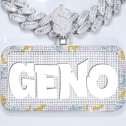 CUSTOM LETTER NECKLACE 3D COLORFUL SQUARE