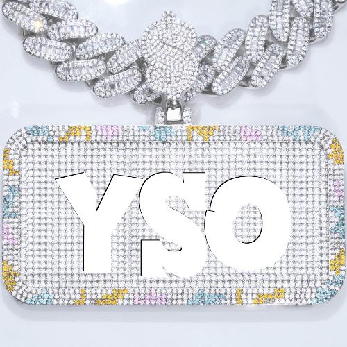 CUSTOM LETTER NECKLACE 3D COLORFUL SQUARE