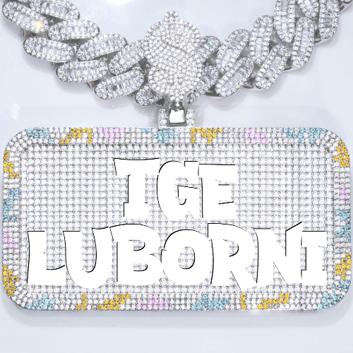 CUSTOM LETTER NECKLACE 3D COLORFUL SQUARE