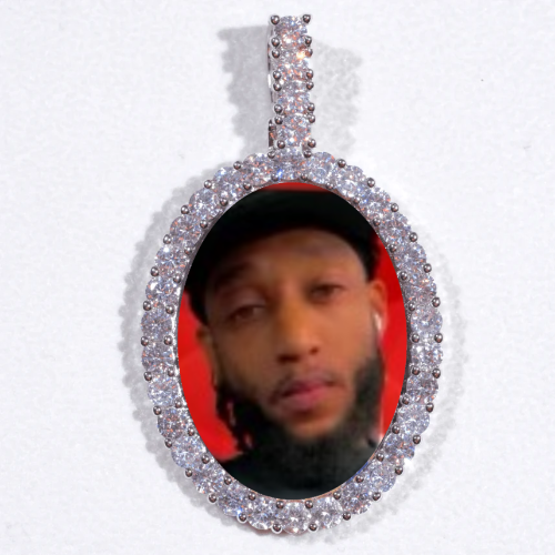 Large 3D Oval Custom Picture Pendant