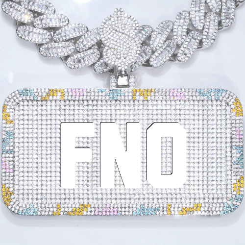 CUSTOM LETTER NECKLACE 3D COLORFUL SQUARE