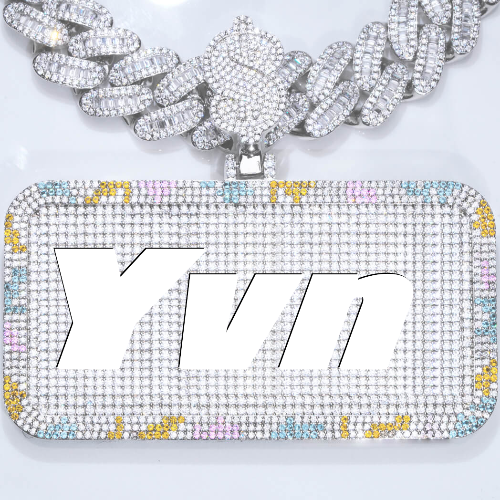 CUSTOM LETTER NECKLACE 3D COLORFUL SQUARE