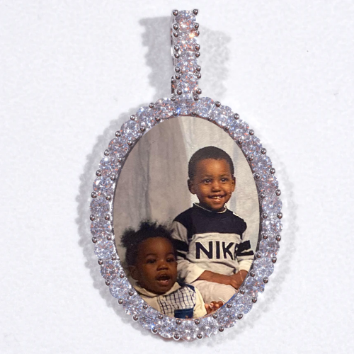 Large 3D Oval Custom Picture Pendant