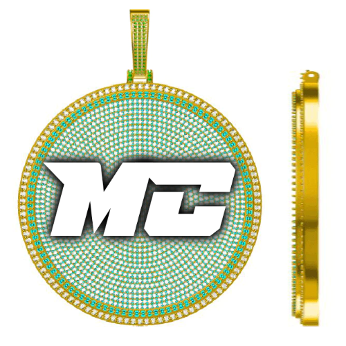 CUSTOM LETTER NECKLACE 3D BIG DISC