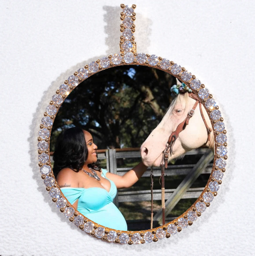 LARGE 3D CIRCLE CUSTOM PICTURE PENDANT