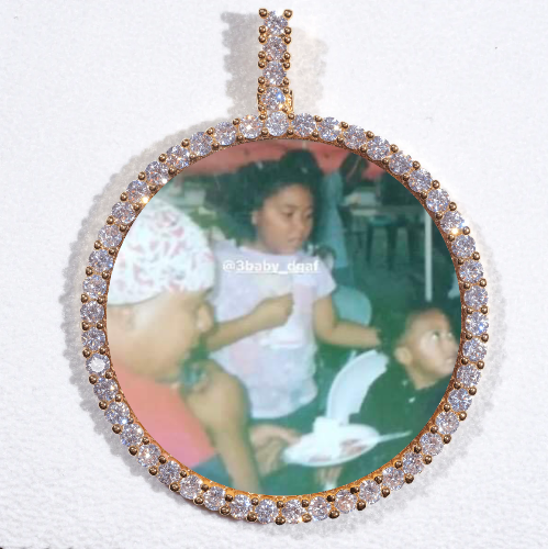 LARGE 3D CIRCLE CUSTOM PICTURE PENDANT