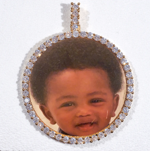 LARGE 3D CIRCLE CUSTOM PICTURE PENDANT