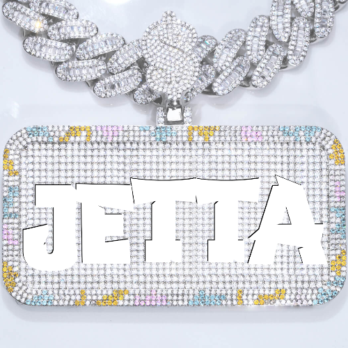 CUSTOM LETTER NECKLACE 3D COLORFUL SQUARE