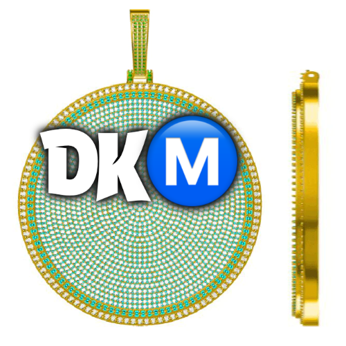 CUSTOM LETTER NECKLACE 3D BIG DISC