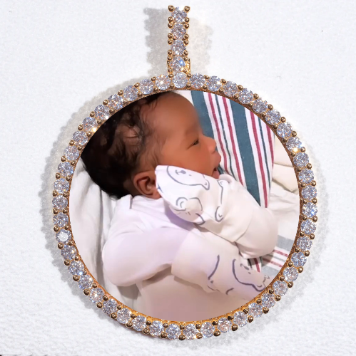 LARGE 3D CIRCLE CUSTOM PICTURE PENDANT