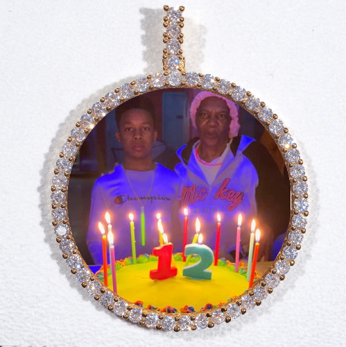 LARGE 3D CIRCLE CUSTOM PICTURE PENDANT