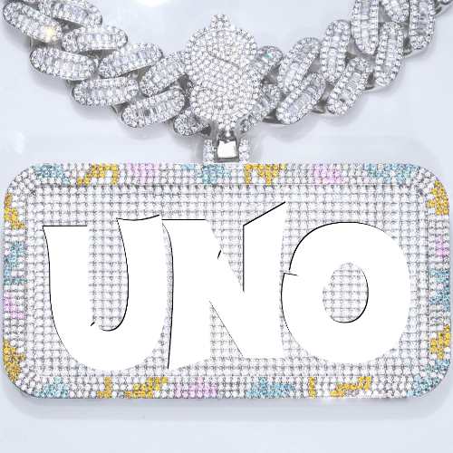 CUSTOM LETTER NECKLACE 3D COLORFUL SQUARE