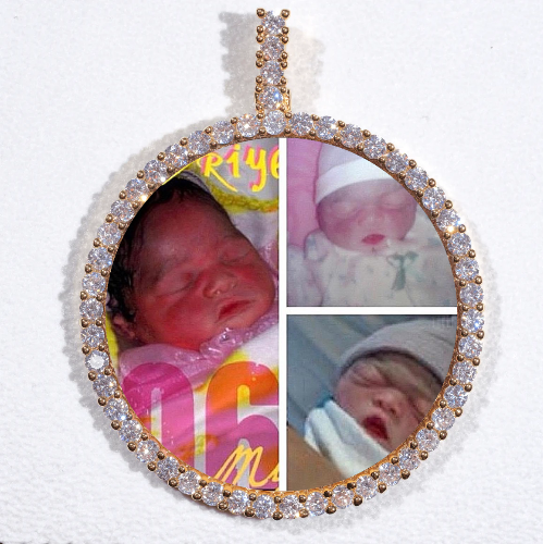 LARGE 3D CIRCLE CUSTOM PICTURE PENDANT