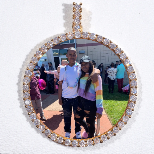 LARGE 3D CIRCLE CUSTOM PICTURE PENDANT