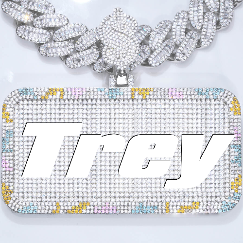 CUSTOM LETTER NECKLACE 3D COLORFUL SQUARE