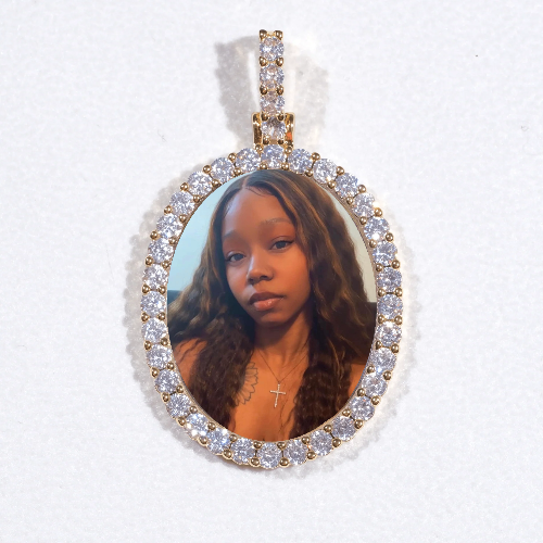 3D Oval Custom Picture Pendant