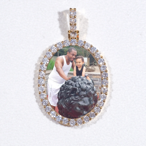 3D Oval Custom Picture Pendant