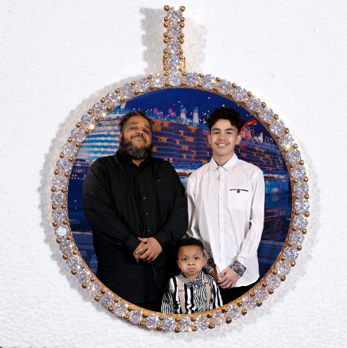 LARGE 3D CIRCLE CUSTOM PICTURE PENDANT