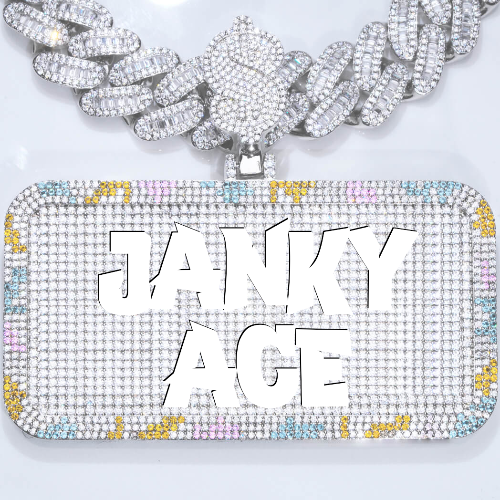 CUSTOM LETTER NECKLACE 3D COLORFUL SQUARE