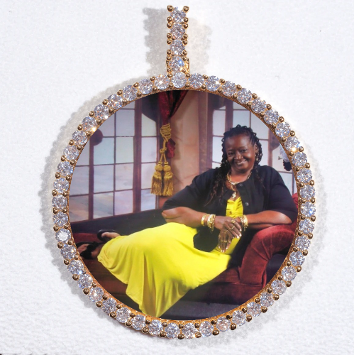 LARGE 3D CIRCLE CUSTOM PICTURE PENDANT