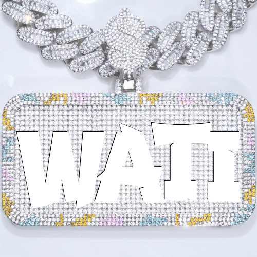 CUSTOM LETTER NECKLACE 3D COLORFUL SQUARE
