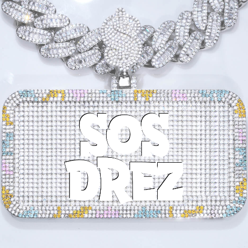 CUSTOM LETTER NECKLACE 3D COLORFUL SQUARE