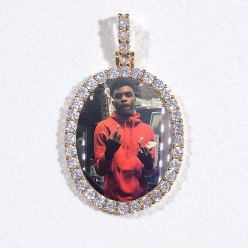 3D Oval Custom Picture Pendant