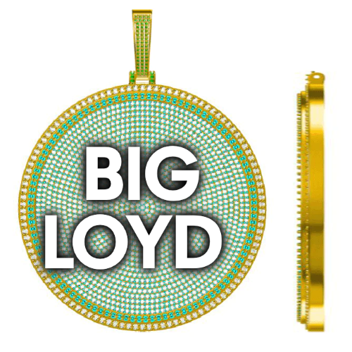 CUSTOM LETTER NECKLACE 3D BIG DISC